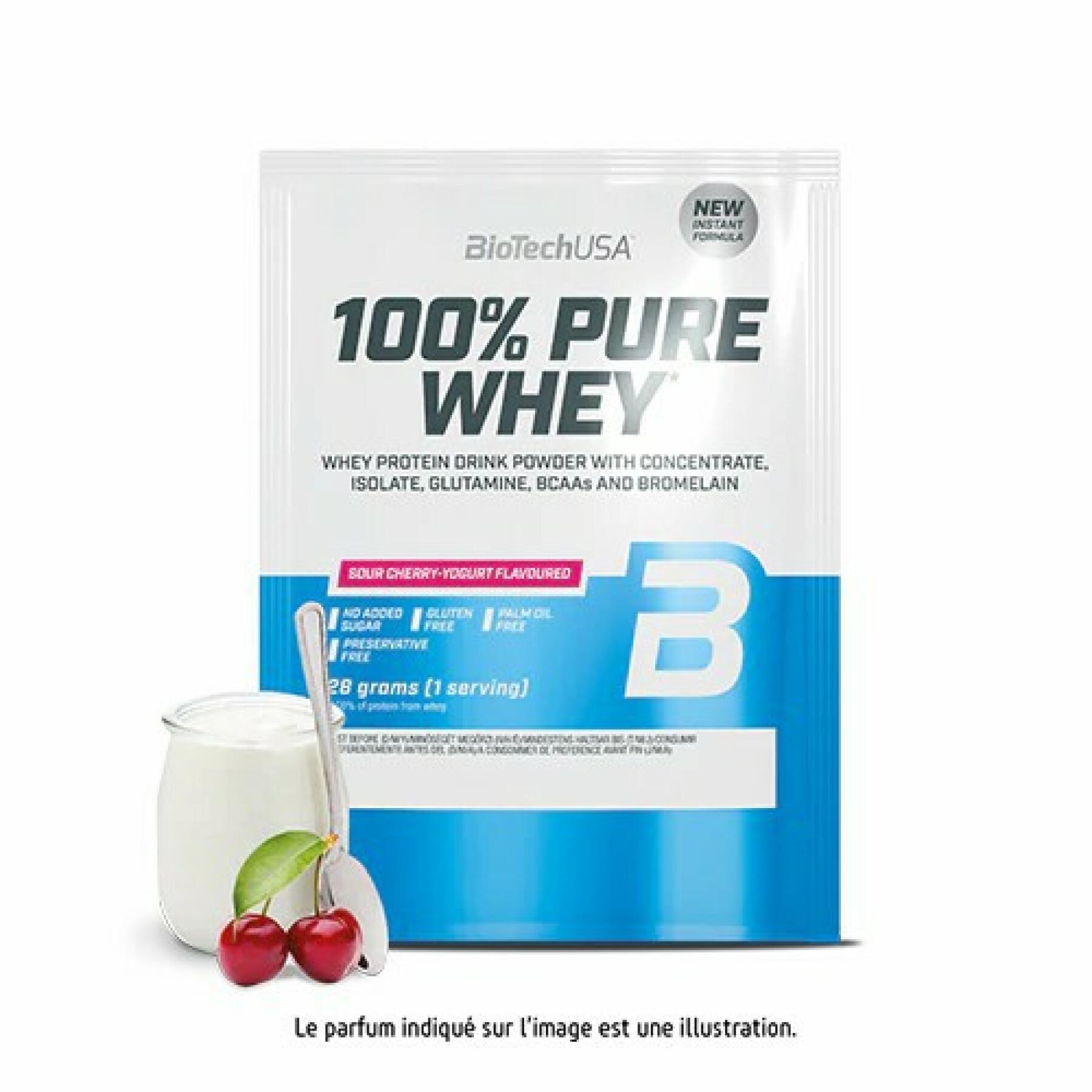 50 packets of 100% pure whey protein Biotech USA - Cerise yaourt - 28g
