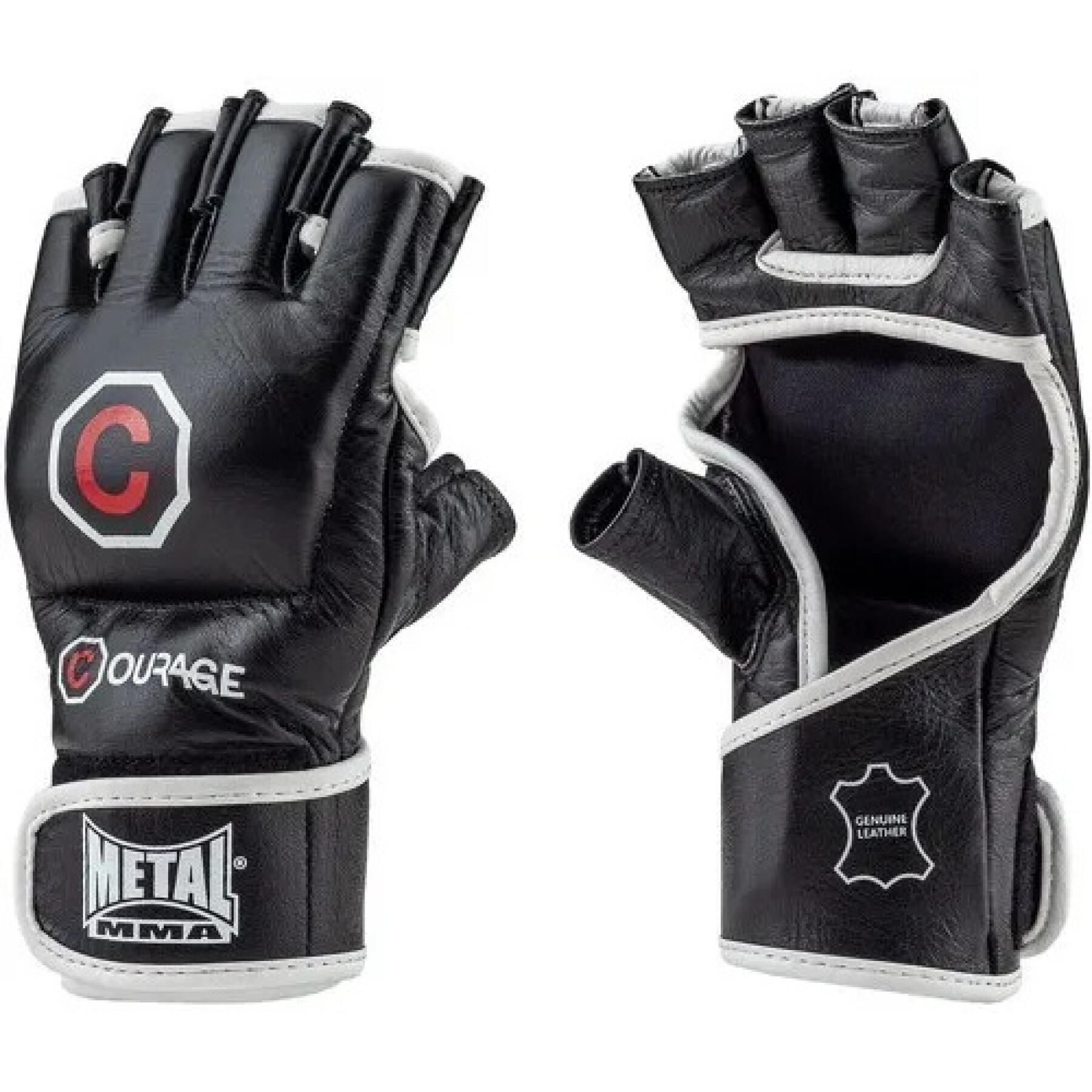 Leather mma gloves Metal Boxe courage