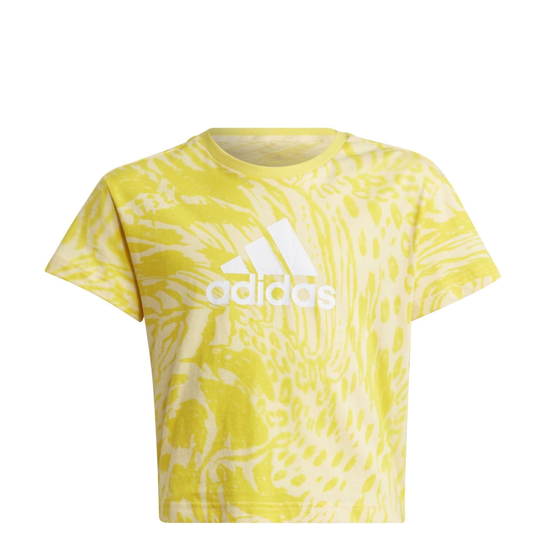 Regular cotton t-shirt with hybrid animal print girl adidas Future Icons