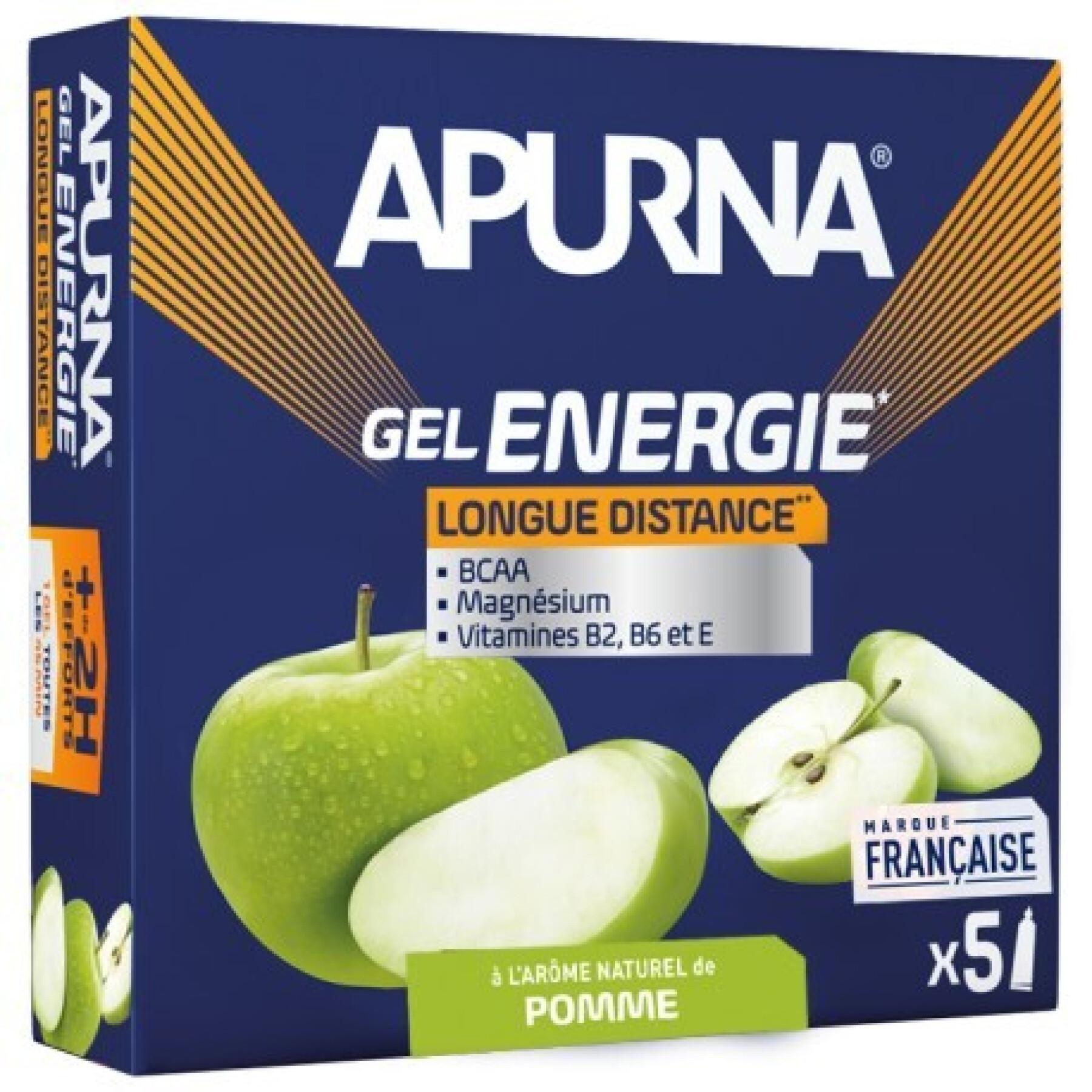 5 long distance energy gels green apple +2h effort Apurna