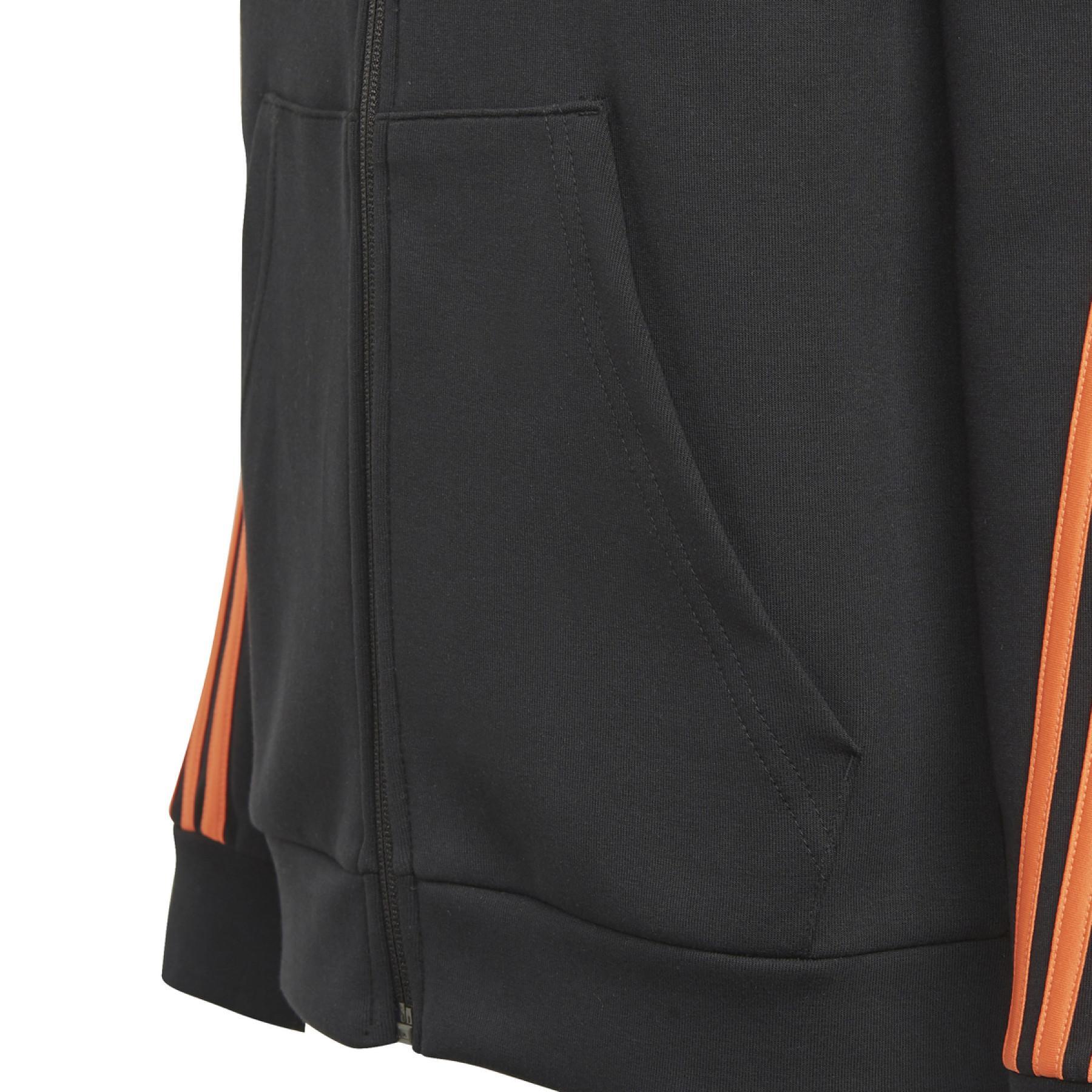 Children's hooded sweatshirt with zip adidas 3-Bandes Doubleknit