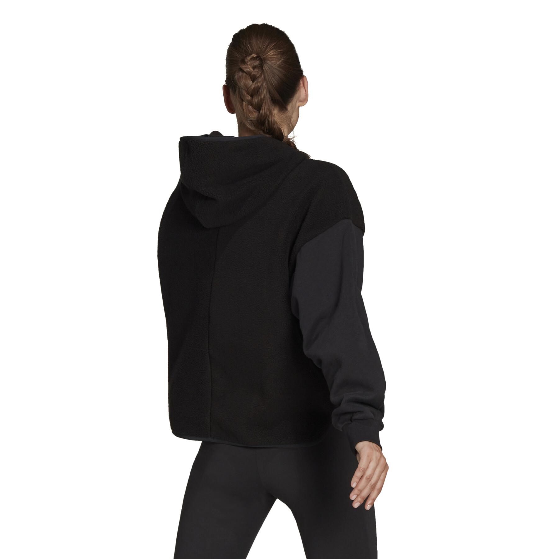 Sweatshirt woman adidas Essentials Golden Logo Sherpa