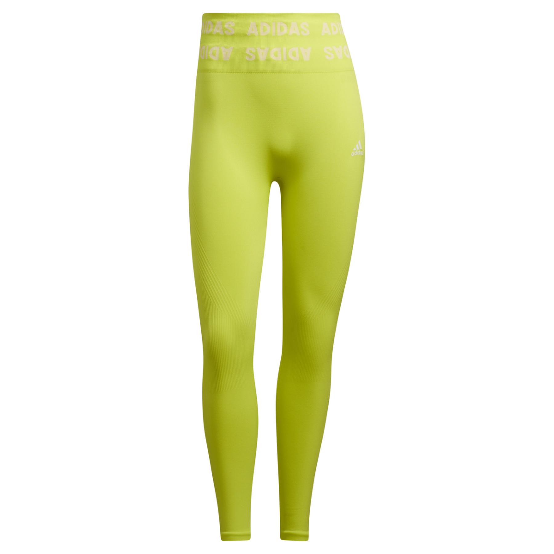 Women's high-waisted leggings adidas Training Branded Aeroknit 7/8