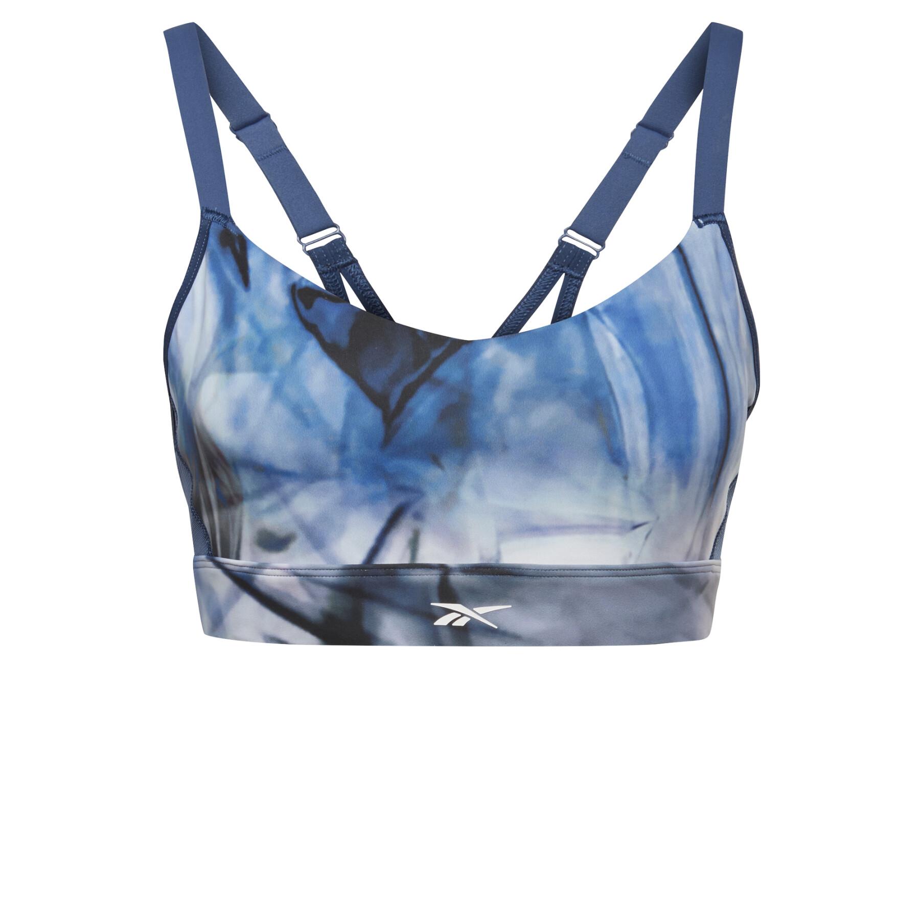 Women's bra Reebok Lux Strappy Sports Liquid Abyss Print