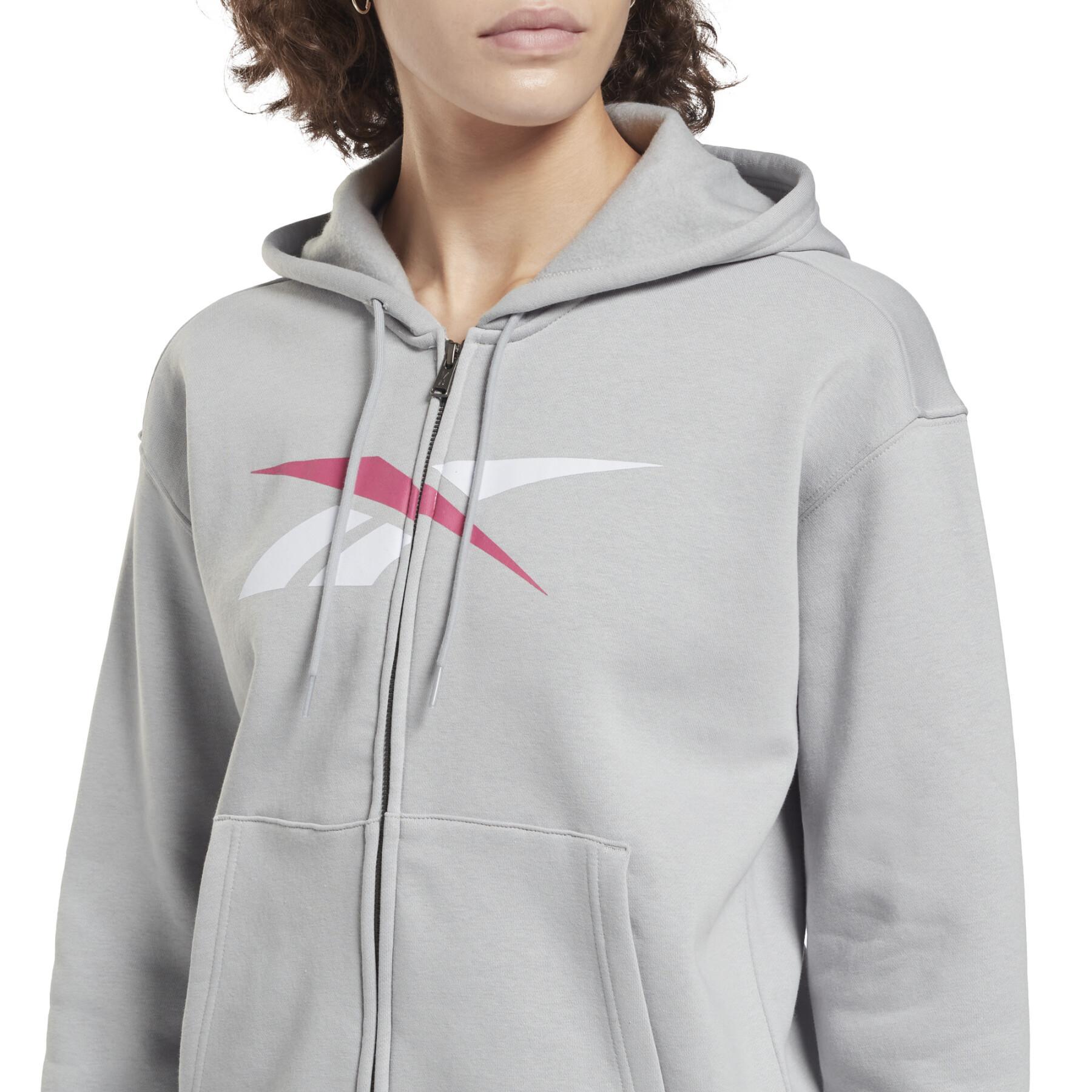 Women's zip-up sweatshirt Reebok Training Essentials Vector