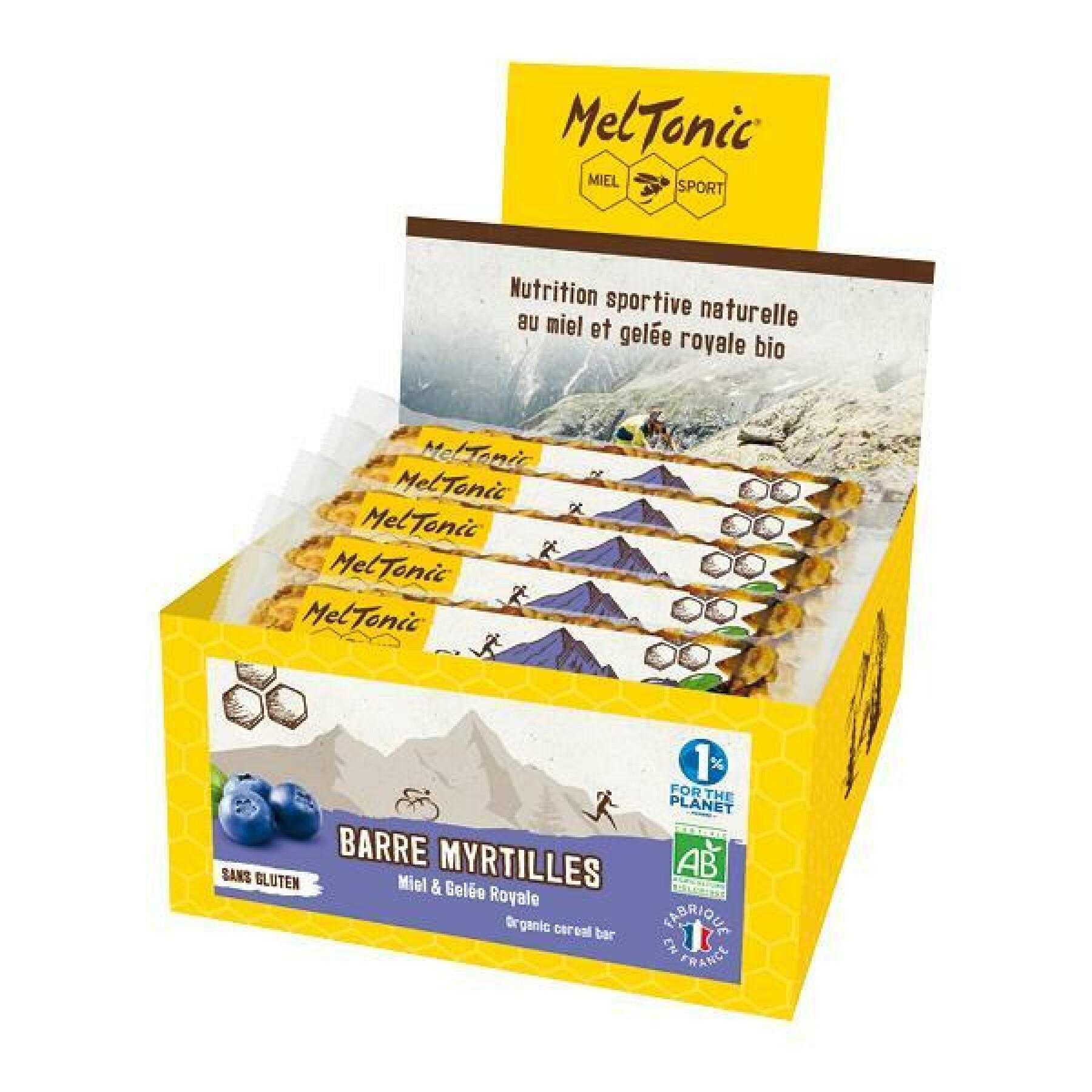 Box of 20 organic cereal nutrition bars blueberries & hazelnuts Meltonic 30 g
